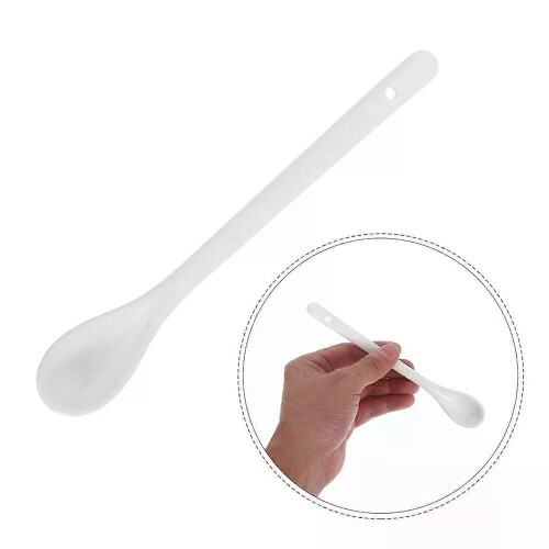5 Pcs Ceramic Spoon, Kitchen Cutlery Soup Rice, Reusable Large Long Handle Food - Grade Safe 2