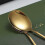 New Gold Serving Spoons 4 Pieces Acsergery Gift, Titanium Plating Serving Spoon 5