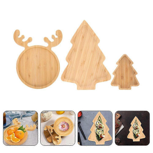 3pcs Tree Deer Shaped Dish Plate Food Storage Server Dessert Serving Dish Fruit Cheese Tray 2