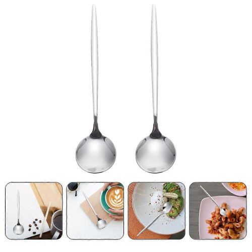 New Silver Stainless Steel Spoon Set for Kitchen Use 6Pcs 2