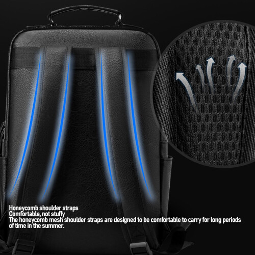 Herren Business Rucksack Lederoptik 20-35L