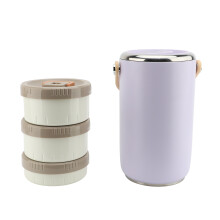 Vakuum-Lunchbox Edelstahl 2,6L Lila stapelbar