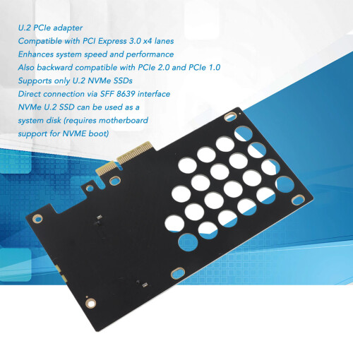 U.2 NVMe SSD Adapter PCIe 3.0 x4 Lanes