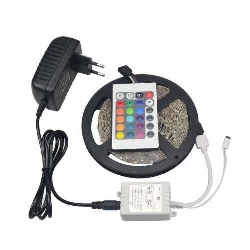 (10-EU)12v 3528rgb Ledmeter Nonwaterproof Tape For Tv Background Lighting With Mini Remote Controller