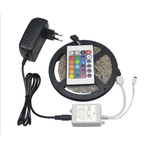 (10-EU)12v 3528rgb Ledmeter Nonwaterproof Tape For Tv Background Lighting With Mini Remote Controller 1
