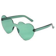 (Green )Herzförmige Liebe Randlose Sonnenbrille Transparent Niedlich Bonbon Farbe Brille