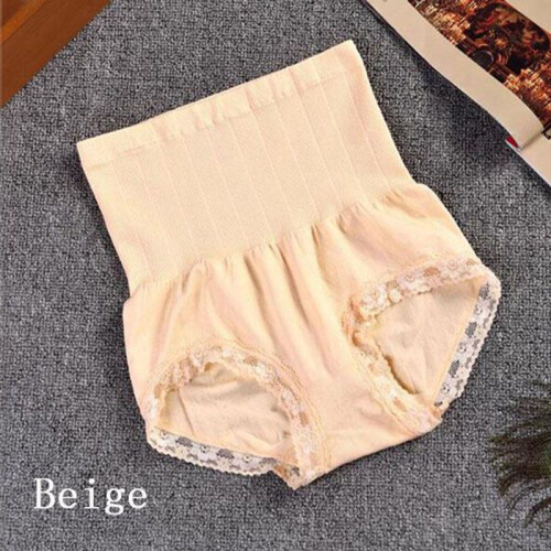 (Gray)Boxer donna vita alta addome pizzo dimagrante mutande mutande 2