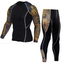 (Style G,XXL)Camiseta e calças justas masculinas de compressão para academia fitness treino