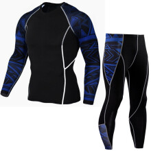 (Style C, L) Mens Compression Jogging Gym Fitness Workout Tights Clothing T Pants And Shirt