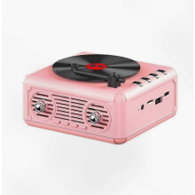 Bluetooth-Retro-CD-Player mit FM-Radio, Vintage-Pink-Design und verbesserter Klangqualität für den Heimgebrauch