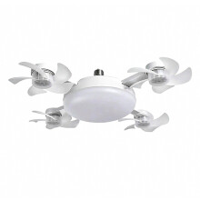 Small Ceiling Fan with Light, Remote Control, E27 Screw-in, 3-Speed Quiet Flush Mount for Kitchen and Garage