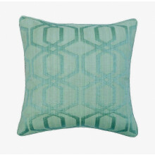 Taie d'oreiller géométrique jacquard bleue 60x60 cm, format carré, pour canapé, douce et décorative, idéale pour le salon.