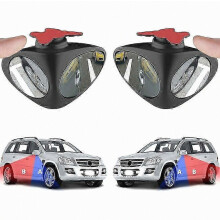 2 Pieces Adjustable Blind Spot Mirrors, Convex Wide Angle Side Mirrors with Self Adhesive Backing for Front and Rear Whe