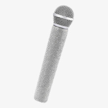 Micrófono de juguete realista con construcción duradera de plástico ABS y metal, ideal para conciertos, videos y obras de teatro.