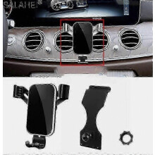 Supporto per telefono da auto color argento con montaggio sulla bocchetta dell'aria per sistema di navigazione GPS Mercedes Classe E W2