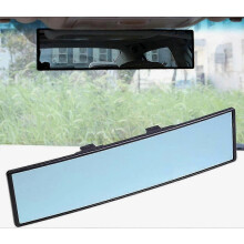 Car Rearview Mirror Panoramic Interior Mirror, Anti-Glare Blue Rear View Mirror with Angle Adjustment for Clear Wide-Ang