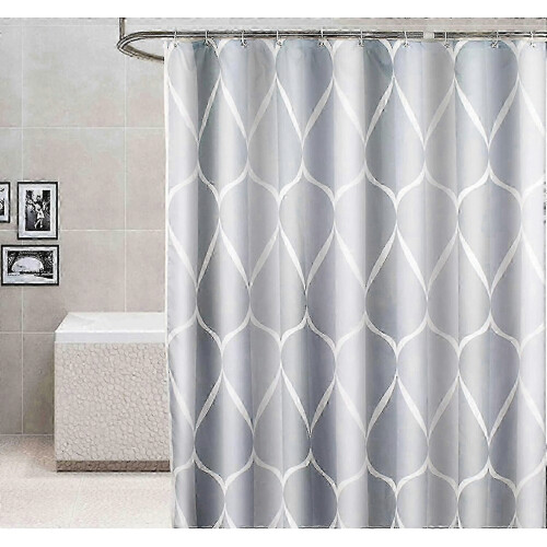 200 x 200 cm Waterproof Washable Mildew-Resistant Polyester Shower Curtain in Grey