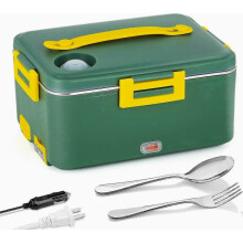 2026 80W elektrische lunchbox voedselwarmer 1,8L verbeterde snelle verwarming draagbare 3-in-1 lunchbox voor volwassenen 12V 24V 110V M
