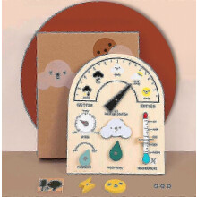 Kit educativo de madera para niños con reloj de sol y anemómetro, juguete para aprender ciencias.