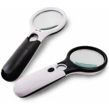Handheld Magnifying Glass with 3 LED Lights, 3x to 45x Lens, Jewelry Loupe for Close Inspection