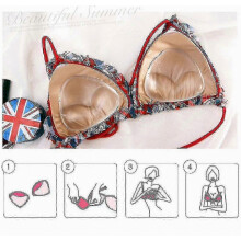 Transparante V-vormige siliconen bh-inzetstukken, waterdichte push-up borstversterkers voor bikini en badpak, zachte lichtgewicht pads.