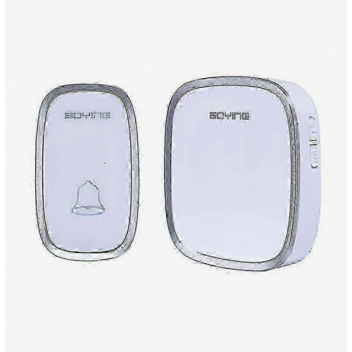 Wireless Digital Music Doorbell, One-to-Two, Weather Resistant, White, Remote Control System
