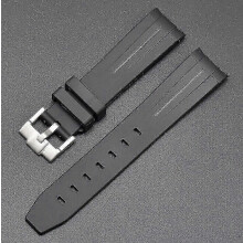 Curved End Wristband Watch Strap Replacement Band for Moons Watch, Comfortable Durable Silicone Strap