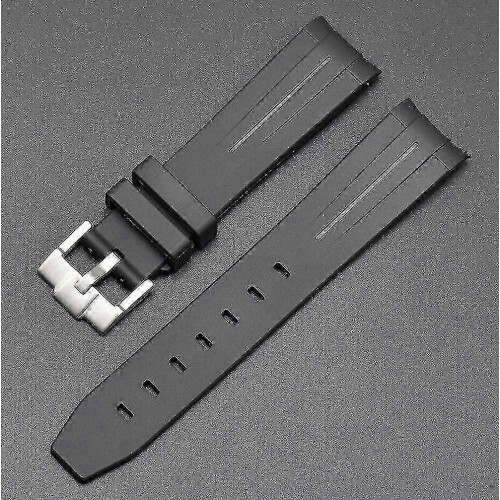 Curved End Wristband Watch Strap Replacement Band for Moons Watch, Comfortable Durable Silicone Strap