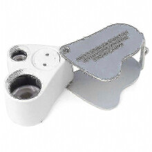 Jeweler's Loupe Magnifier 30x and 60x with Dual LED Lights, Pocket Glass Inspection Tool