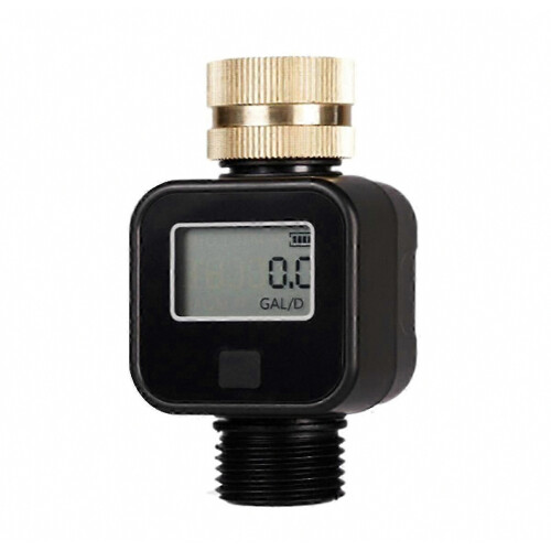 Water Flow Meter, IPX6 Waterproof, Brass Inlet Thread, Durable Flow Measurement Tool for Water Systems