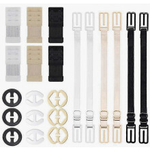 Ensemble de 21 accessoires pour soutien-gorge : 6 rallonges, 6 attaches de bretelles, 9 clips et accessoires de lingerie élastiques aj