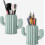 Set di 2 portapenne a forma di cactus, organizer da scrivania per matite e articoli da studio. 1
