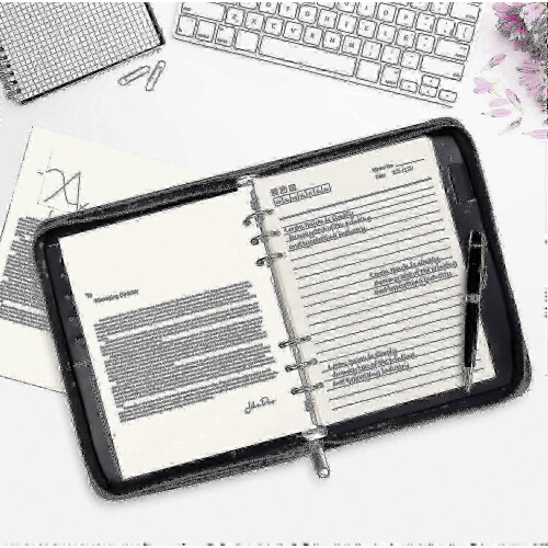 A5 Document Organiser Folder with Ring Binder and Calculator for Business Use and Office Filing 2