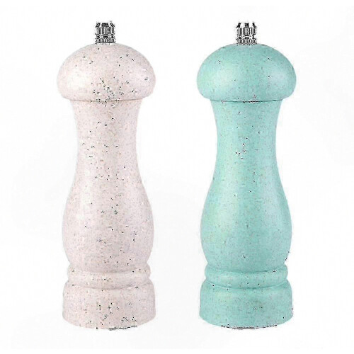 Adjustable Wooden Salt and Pepper Grinder Set with Refillable Chambers and Durable Construction