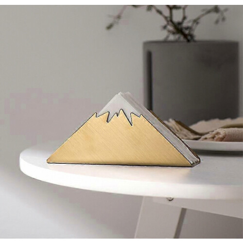 Servilletero triangular de acero inoxidable para encimeras de cocina y mesas de comedor, acabado dorado. 2