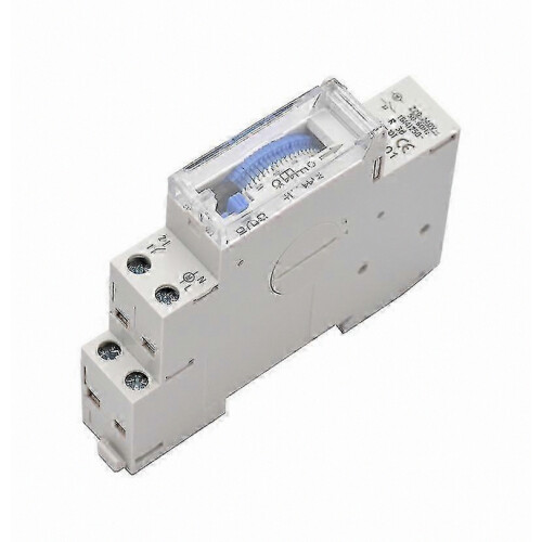 Mechanical 24 Hour Timer Switch, IP53 Rated Programmable Electrical Timer Box, AC 100-240V, 15-Minute Intervals, 96 On/O 2