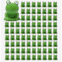 Mini figurines de grenouilles vertes en résine, lot de 100, pour la décoration et les loisirs créatifs extérieurs.