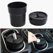 Mini Trash Can for Cars, Universal Coin Cup Holder Bin with Lid for Car Interior Storage