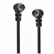 Cable de extensión Mini DIN de 6 pines, macho a macho, de 3 m, doble ángulo recto, con núcleo de cobre.
