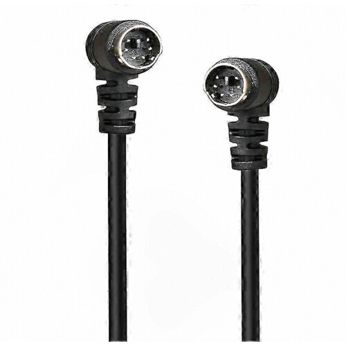 Cable de extensión Mini DIN de 6 pines, macho a macho, de 3 m, doble ángulo recto, con núcleo de cobre.