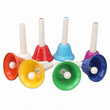 Colorful 8-Note Alloy Hand Bells Musical Set for Kids, Educational Percussion Instrument with Bright Tone