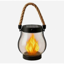Lanterne solaire d'extérieur étanche avec effet de flamme dansante, lampe de jardin solaire pour terrasse, cour et allée.