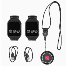 Wireless Calling System for Restaurant Hospital Hotel, 2 Watch Receivers and 1 Button Pager