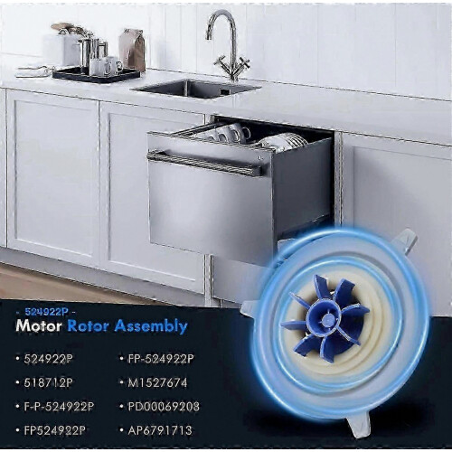 Dishwasher Drawer Pump Motor Rotor Replacement Assembly for Compatible Models, Durable Part 1