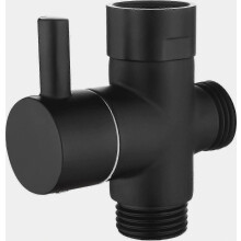 Válvula de cierre de latón de 3 vías G 1/2 para ducha de baño y ducha de mano, color negro mate, duradera y fácil de instalar.