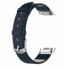 Adjustable Leather Smartwatch Band with Metal Buckle for Fitbit Charge 6 and 5, Soft Durable Replacement Strap