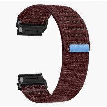 22mm Titanium Nylon Loop Watch Band for Garmin Fenix 8 47mm, Fenix 7, 6, 5, Grey White Strap