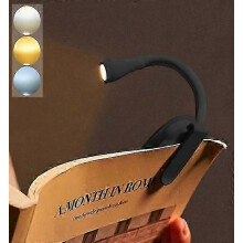 Lampe de lecture rechargeable à pince, lampe de lecture à luminosité réglable pour le coucher, lampe LED portable avec col flexible