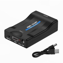 HD Video to Scart Adapter, High Definition Video Converter for Scart Connection, Compact Plug and Play Design