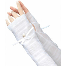 Guanti con protezione solare, maniche in pizzo e seta ghiaccio, protezione UV per donna, vestibilità sottile e ampia, ideali per auto e